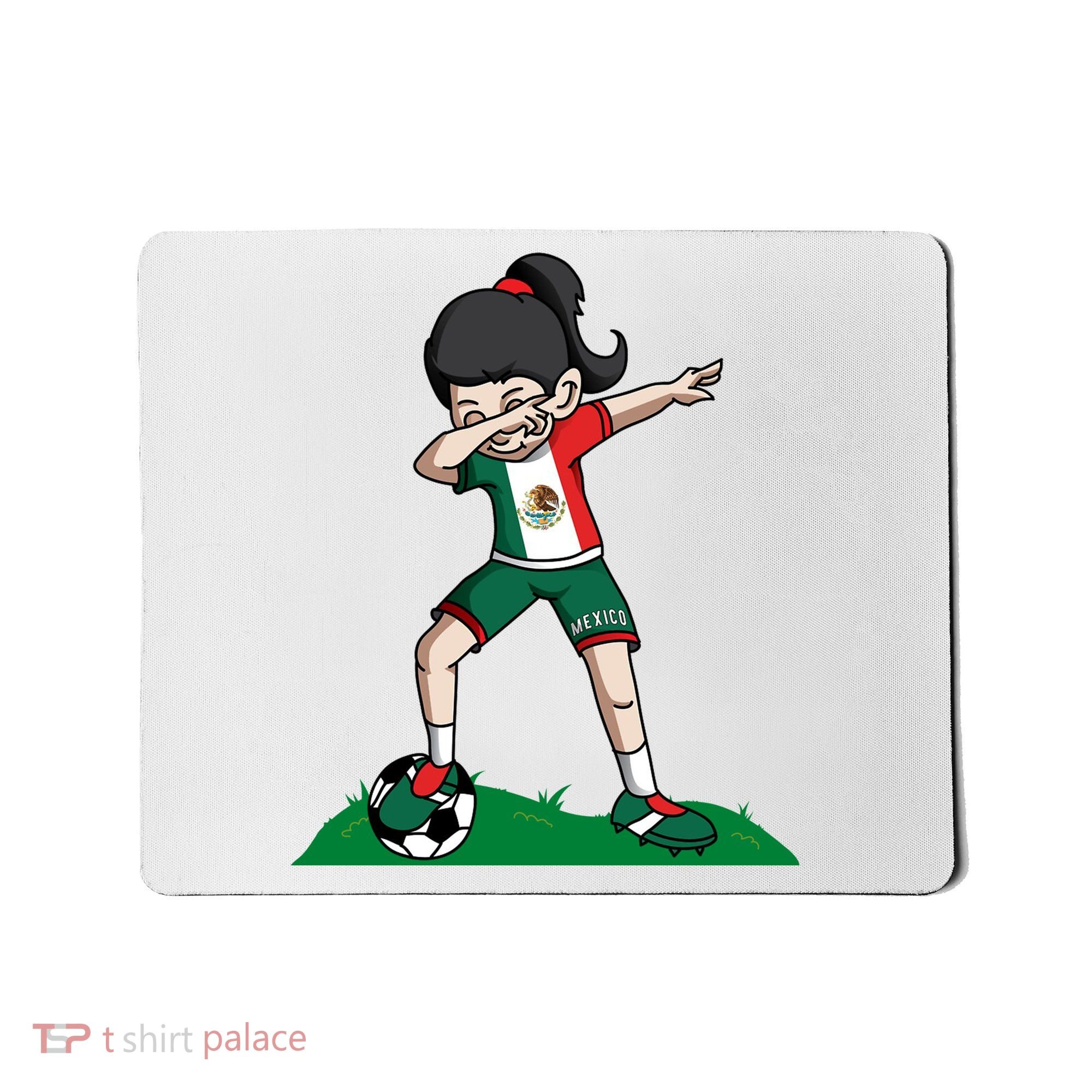 Mexico Soccer Girl Dabbing Mousepad