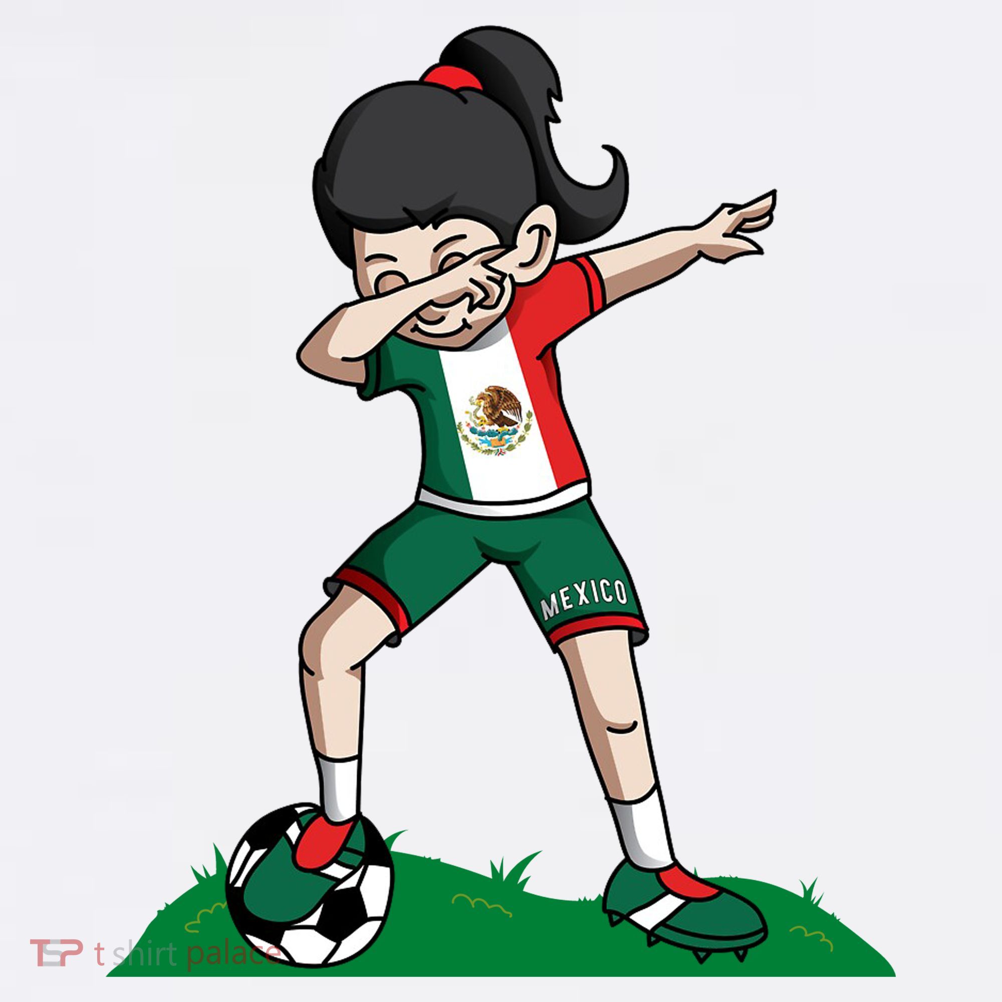 Mexico Soccer Girl Dabbing Mousepad
