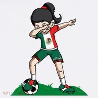 Mexico Soccer Girl Dabbing Hat thumb 2