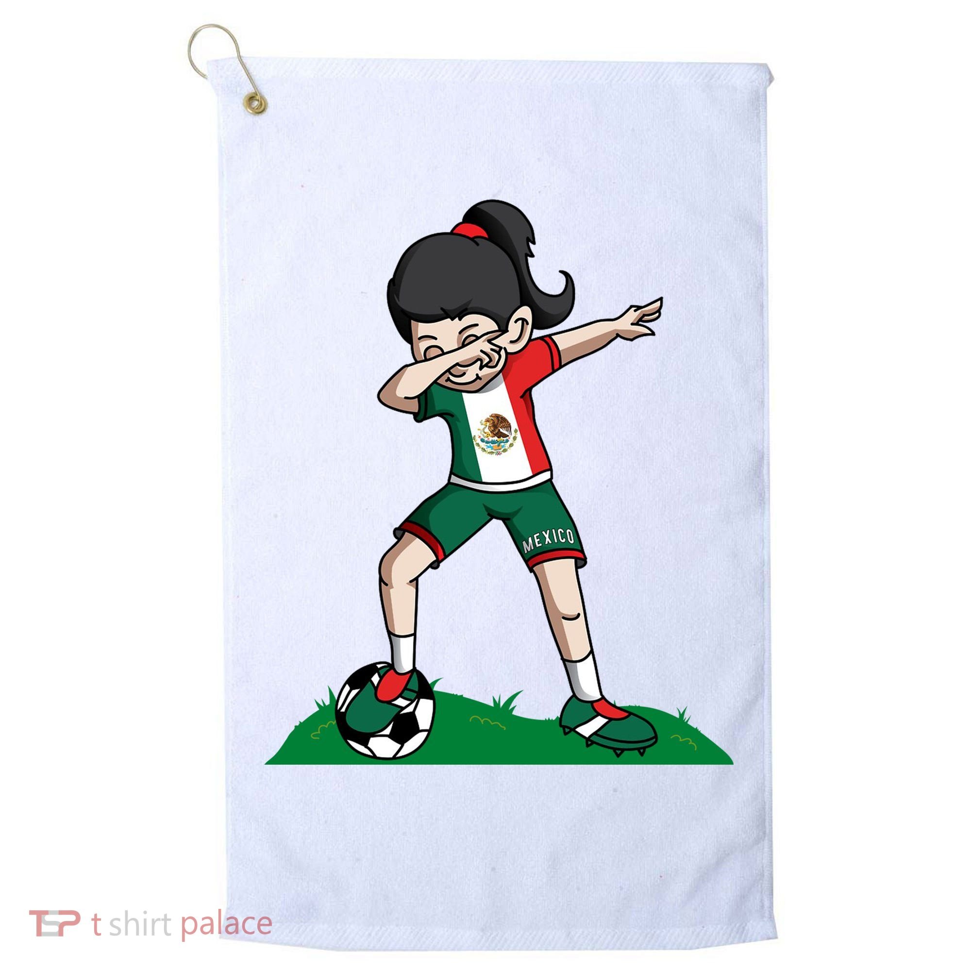 Mexico Soccer Girl Dabbing Golf Towel