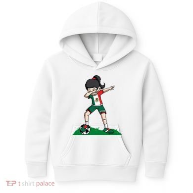 Mexico Soccer Girl Dabbing Kids Hoodie