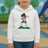 Mexico Soccer Girl Dabbing Kids Hoodie thumb 3