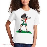 Mexico Soccer Girl Dabbing Kids T-Shirt thumb 2