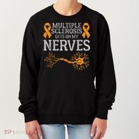 Multiple Sclerosis Gets On My Nerves Awareness Orange Women's Sweatshirt thumb 0