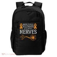 Multiple Sclerosis Gets On My Nerves Awareness Orange Backpack thumb 0
