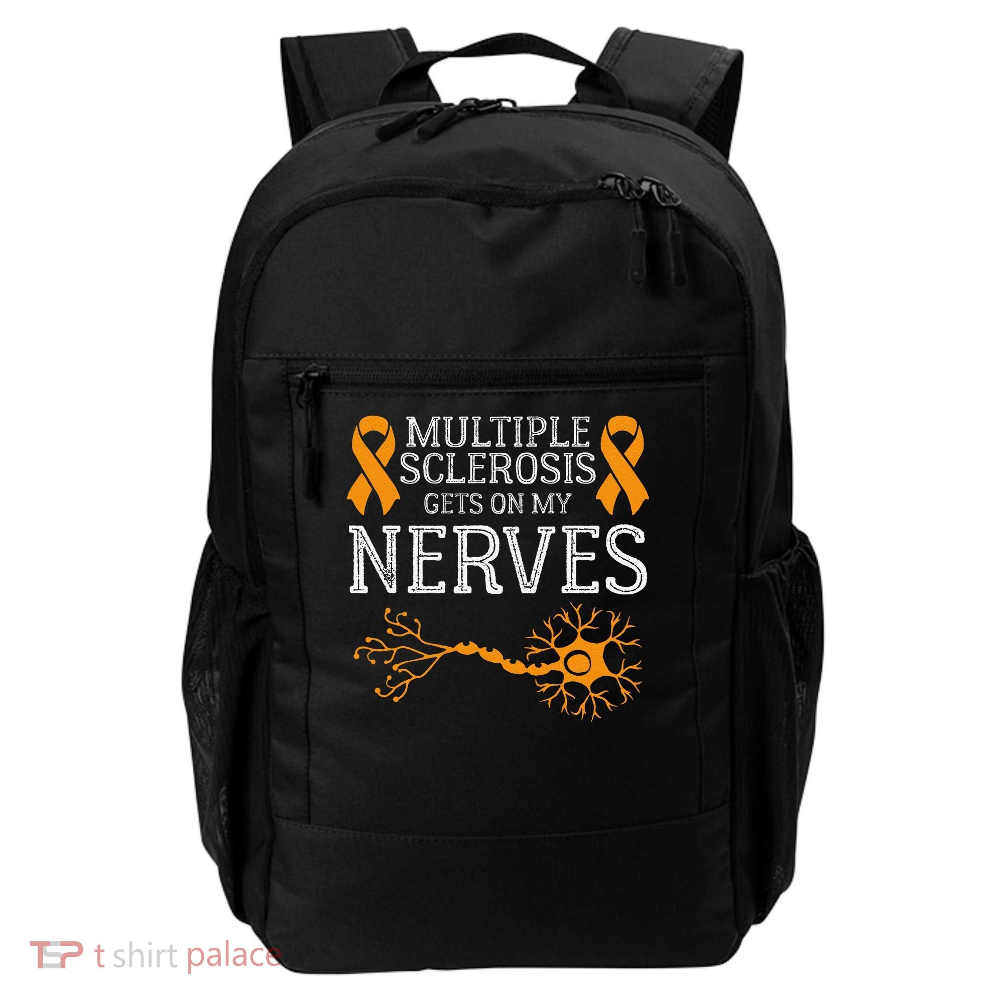 Multiple Sclerosis Gets On My Nerves Awareness Orange Backpack