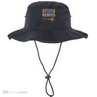 Multiple Sclerosis Gets On My Nerves Awareness Orange Bucket Hat thumb 0