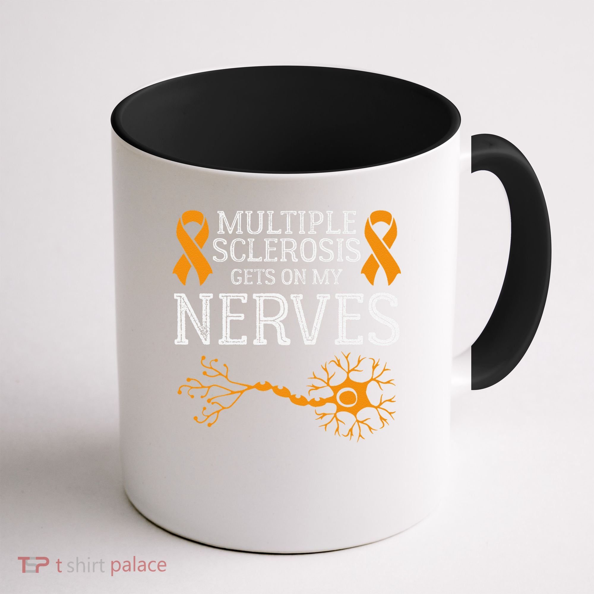 Multiple Sclerosis Gets On My Nerves Awareness Orange Coffee Mug