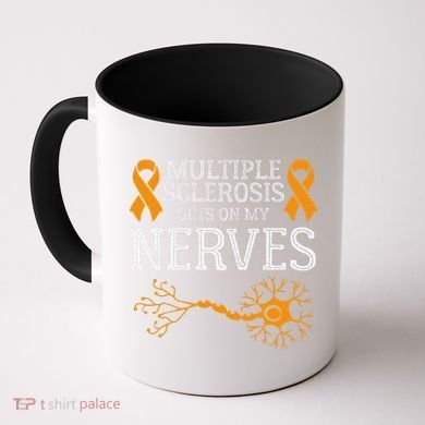Multiple Sclerosis Gets On My Nerves Awareness Orange Coffee Mug