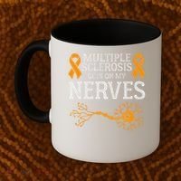 Multiple Sclerosis Gets On My Nerves Awareness Orange Coffee Mug thumb 2