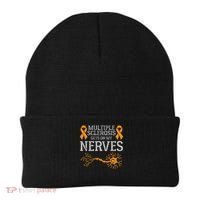 Multiple Sclerosis Gets On My Nerves Awareness Orange Beanie thumb 0