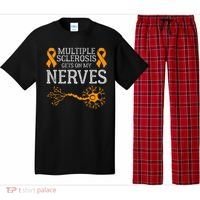 Multiple Sclerosis Gets On My Nerves Awareness Orange Pajama Set thumb 0