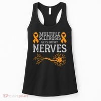 Multiple Sclerosis Gets On My Nerves Awareness Orange Women's Tank Top thumb 0