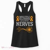 Multiple Sclerosis Gets On My Nerves Awareness Orange Women's Tank Top thumb 0