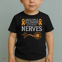 Multiple Sclerosis Gets On My Nerves Awareness Orange Toddler T-Shirt thumb 2