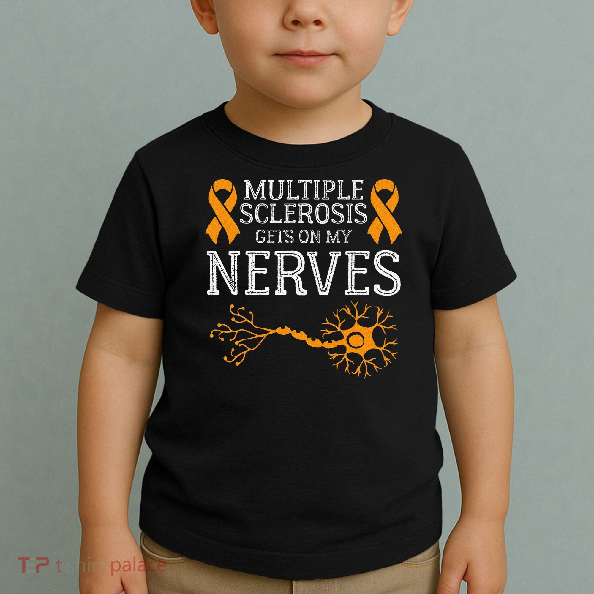 Multiple Sclerosis Gets On My Nerves Awareness Orange Toddler T-Shirt