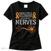Multiple Sclerosis Gets On My Nerves Awareness Orange Women's T-Shirt thumb 0