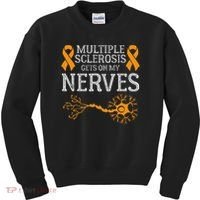 Multiple Sclerosis Gets On My Nerves Awareness Orange Kids Sweatshirt thumb 0