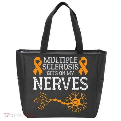 Multiple Sclerosis Gets On My Nerves Awareness Orange Tote Bag