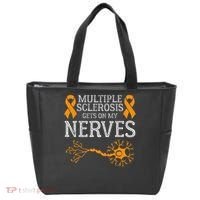 Multiple Sclerosis Gets On My Nerves Awareness Orange Tote Bag thumb 0