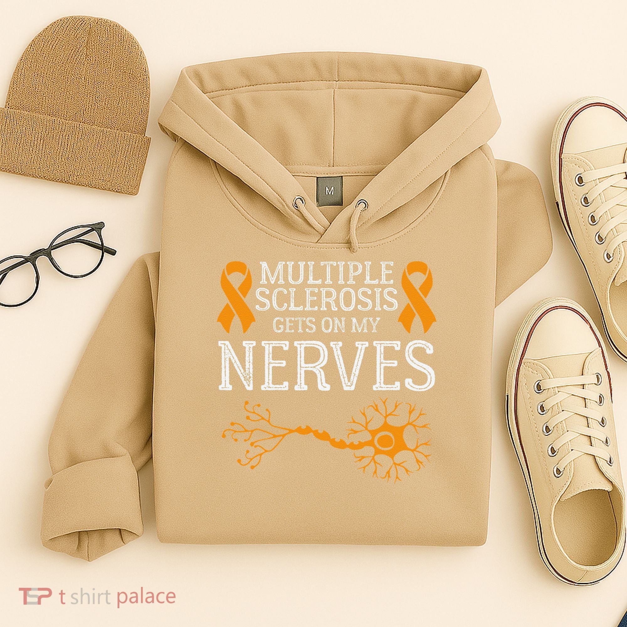 Multiple Sclerosis Gets On My Nerves Awareness Orange Hoodie