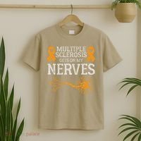 Multiple Sclerosis Gets On My Nerves Awareness Orange T-Shirt thumb 2