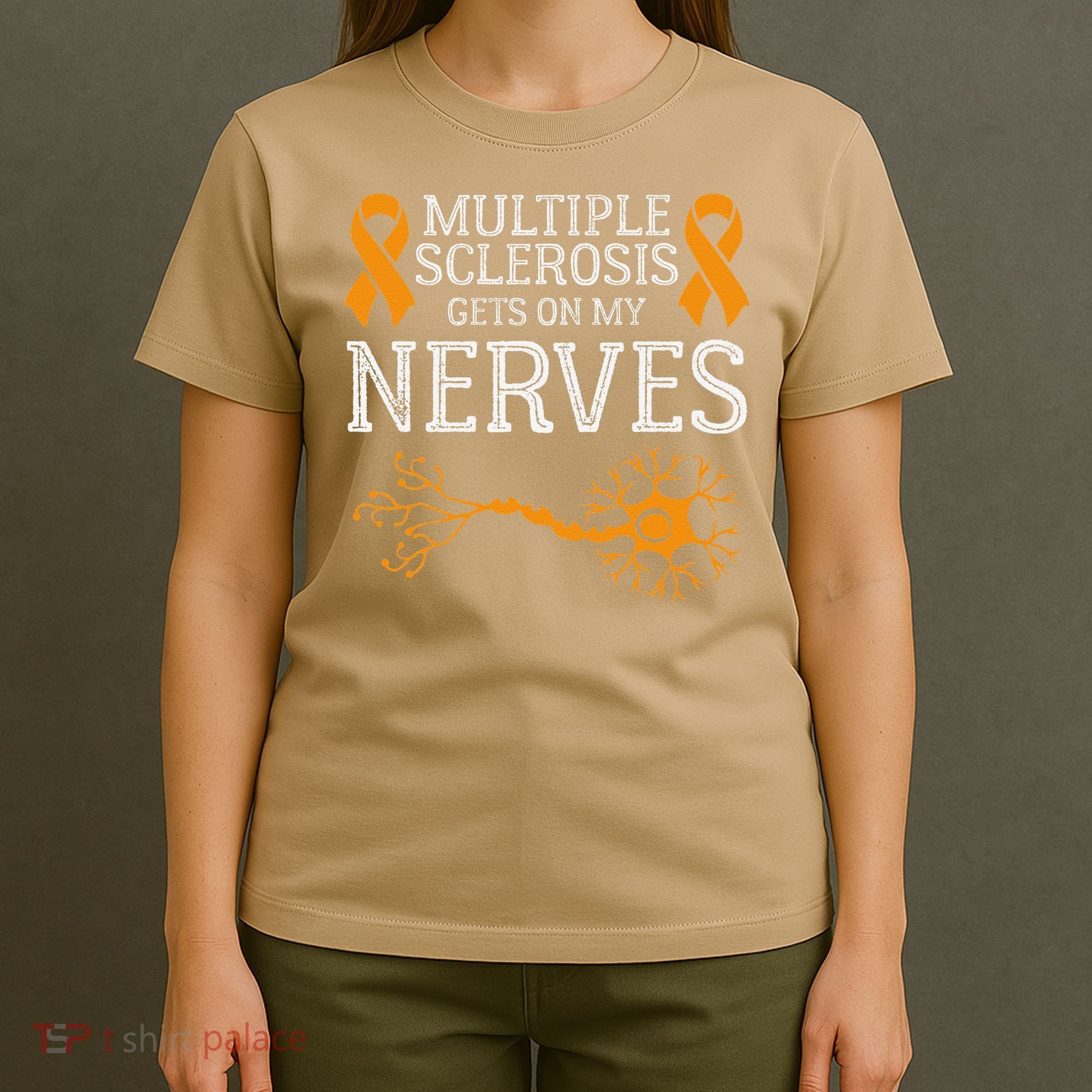 Multiple Sclerosis Gets On My Nerves Awareness Orange T-Shirt
