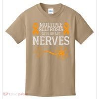 Multiple Sclerosis Gets On My Nerves Awareness Orange Kids T-Shirt thumb 0
