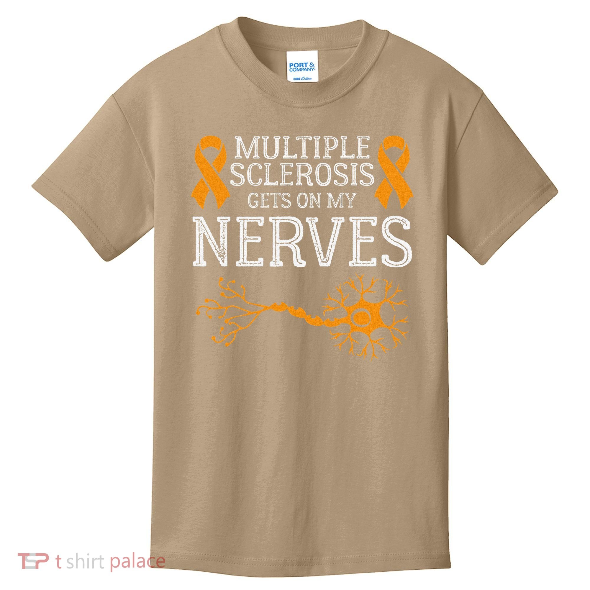 Multiple Sclerosis Gets On My Nerves Awareness Orange Kids T-Shirt