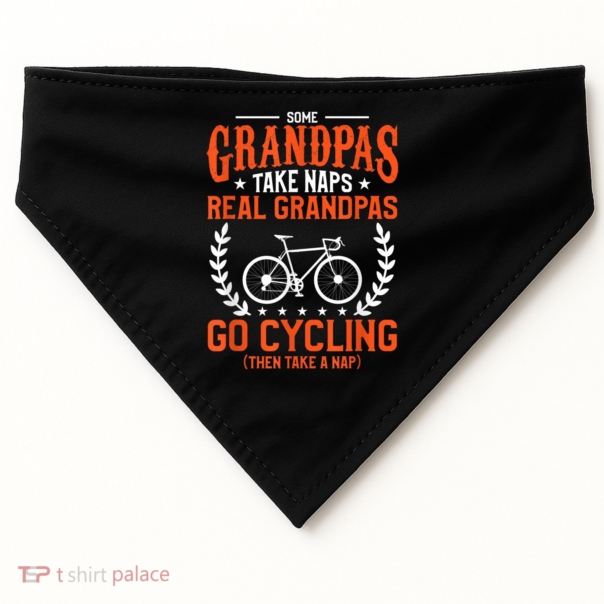 Mens Some Grandpas Take Naps Real Grandpas Go Cycling Cyclist USA-Made Doggie Bandana