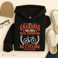 Mens Some Grandpas Take Naps Real Grandpas Go Cycling Cyclist Hoodie thumb 4
