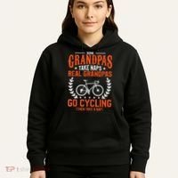 Mens Some Grandpas Take Naps Real Grandpas Go Cycling Cyclist Hoodie thumb 5