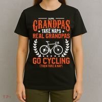 Mens Some Grandpas Take Naps Real Grandpas Go Cycling Cyclist T-Shirt thumb 4