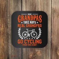 Mens Some Grandpas Take Naps Real Grandpas Go Cycling Cyclist Coaster thumb 0