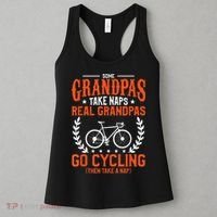 Mens Some Grandpas Take Naps Real Grandpas Go Cycling Cyclist Women's Tank Top thumb 3