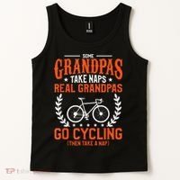 Mens Some Grandpas Take Naps Real Grandpas Go Cycling Cyclist Tank Top thumb 2