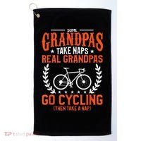 Mens Some Grandpas Take Naps Real Grandpas Go Cycling Cyclist Golf Towel thumb 0