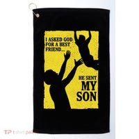 God Sent Me My Son Golf Towel thumb 0