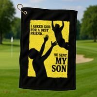God Sent Me My Son Golf Towel thumb 1