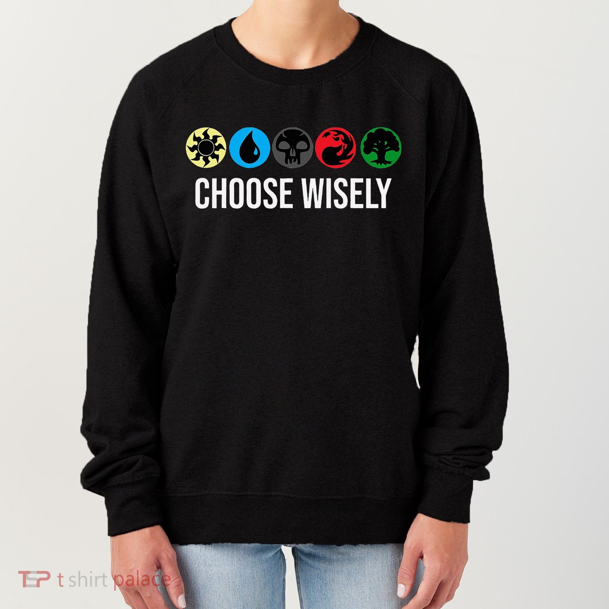 M.A.N.A Symbols Gathering Magic Choose Wisely Blue Red Green Women's Sweatshirt