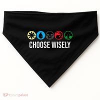 M.A.N.A Symbols Gathering Magic Choose Wisely Blue Red Green USA-Made Doggie Bandana thumb 0
