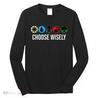 M.A.N.A Symbols Gathering Magic Choose Wisely Blue Red Green Long Sleeve Shirt thumb 0