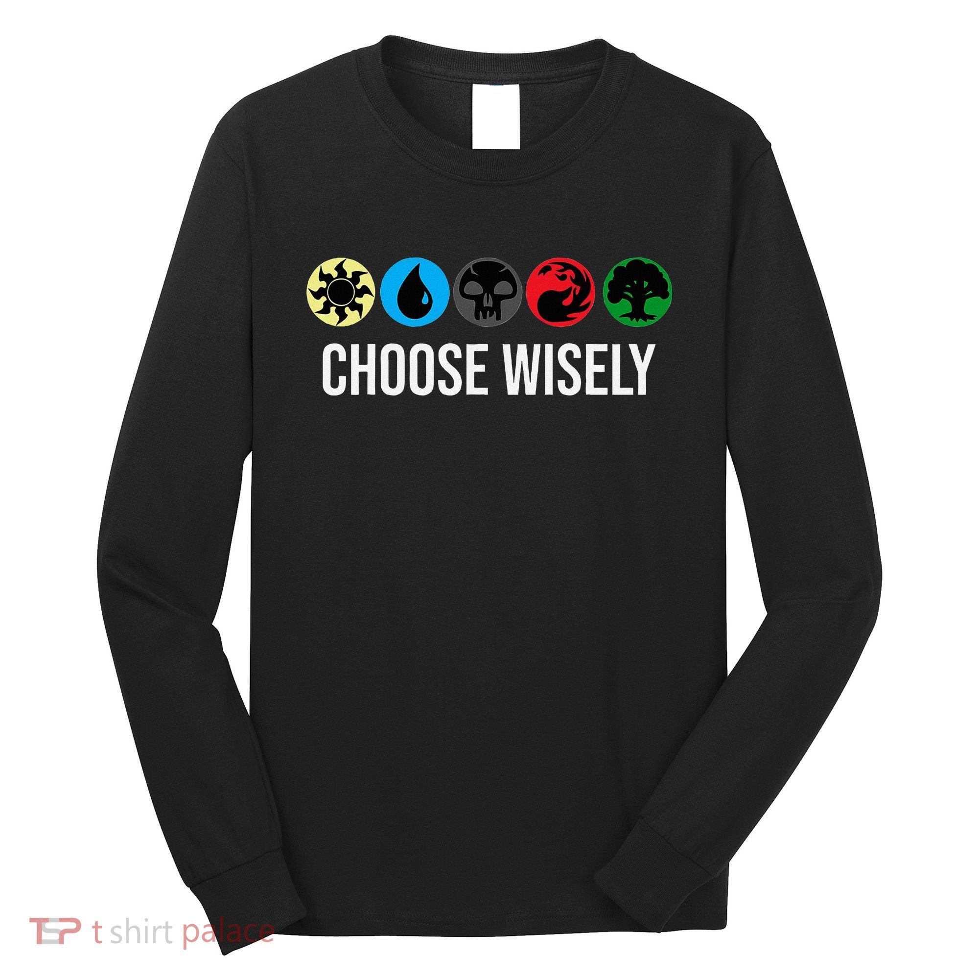 M.A.N.A Symbols Gathering Magic Choose Wisely Blue Red Green Long Sleeve Shirt