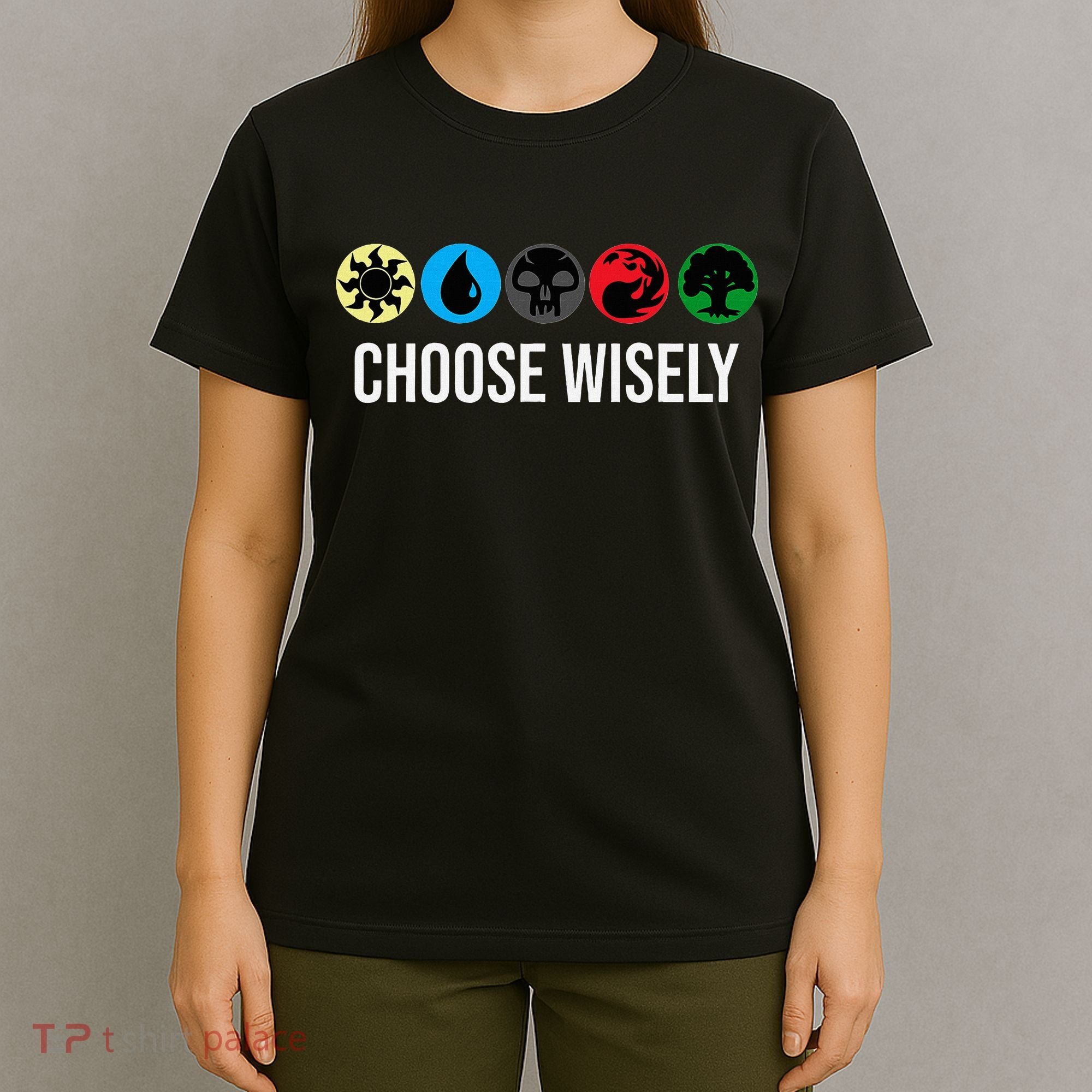 M.A.N.A Symbols Gathering Magic Choose Wisely Blue Red Green T-Shirt