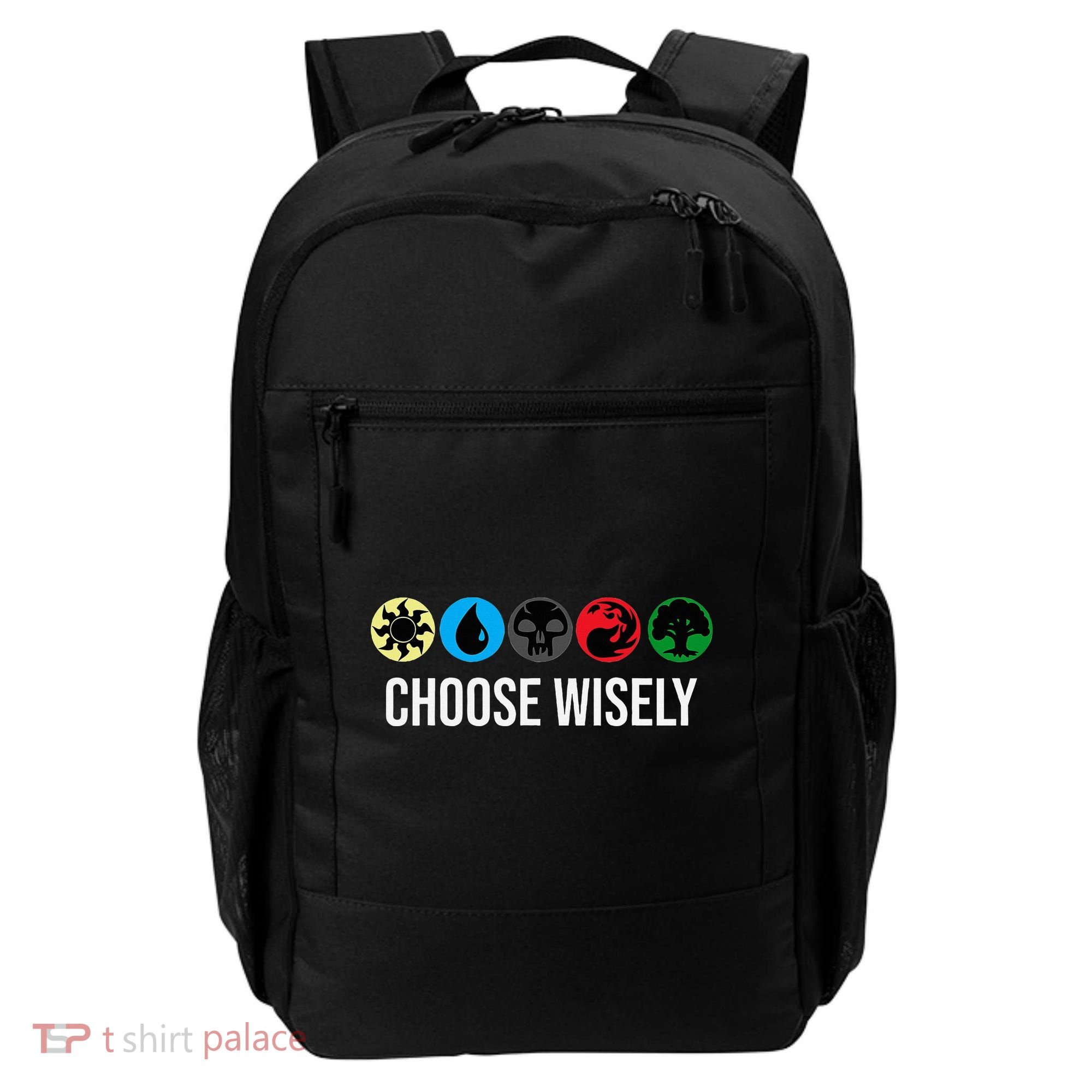 M.A.N.A Symbols Gathering Magic Choose Wisely Blue Red Green Backpack