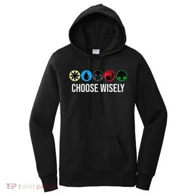 M.A.N.A Symbols Gathering Magic Choose Wisely Blue Red Green Women's Hoodie