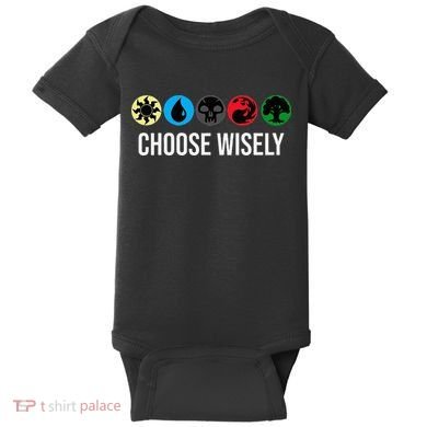 M.A.N.A Symbols Gathering Magic Choose Wisely Blue Red Green Baby Bodysuit