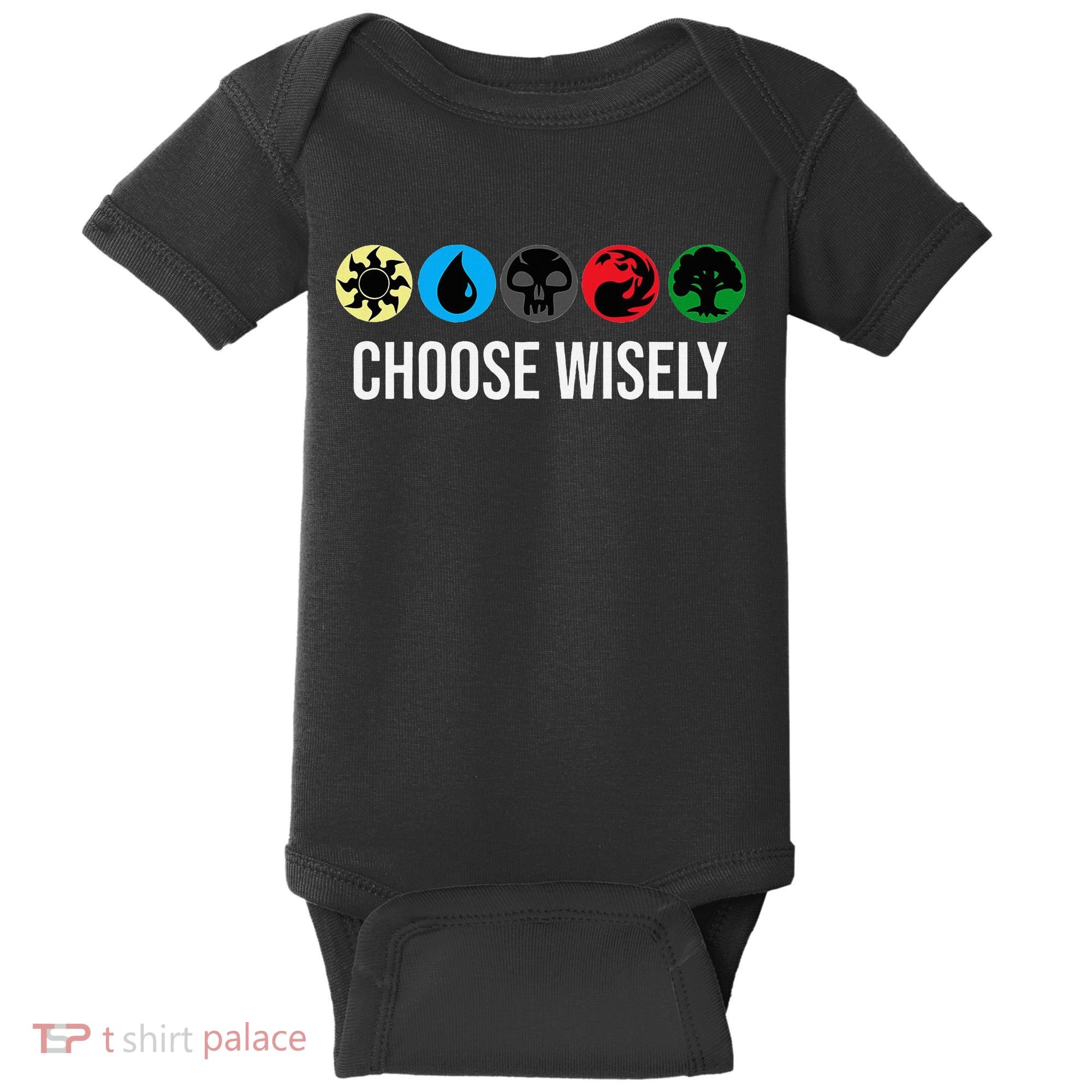 M.A.N.A Symbols Gathering Magic Choose Wisely Blue Red Green Baby Bodysuit