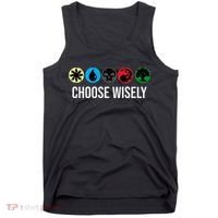 M.A.N.A Symbols Gathering Magic Choose Wisely Blue Red Green Tank Top thumb 0