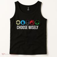 M.A.N.A Symbols Gathering Magic Choose Wisely Blue Red Green Tank Top thumb 2